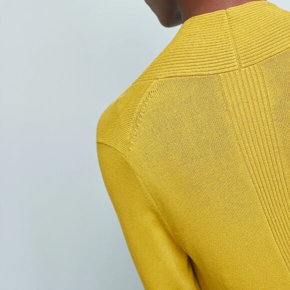 by Anthropologie Banlieue Peplum Cardigan in Dark Yellow - sz XS - Picture 3 of 13